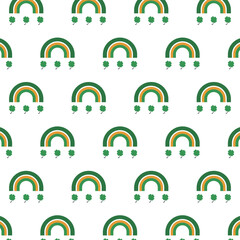 seamless pattern with green shamrocks for saint patrick’s day