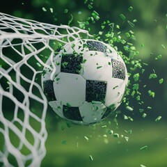 soccer ball hitting the back of the net, goal!