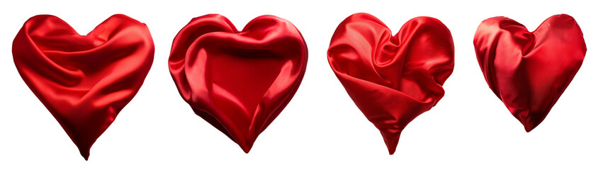 Beautiful red satin hearts for romantic occasions and celebrations.