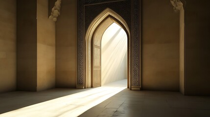 Obraz premium Sunlit Archway In An Ornate Islamic Building