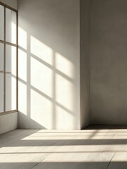 Fototapeta premium Tranquil Light: Rustic Sunlight in an Empty Room