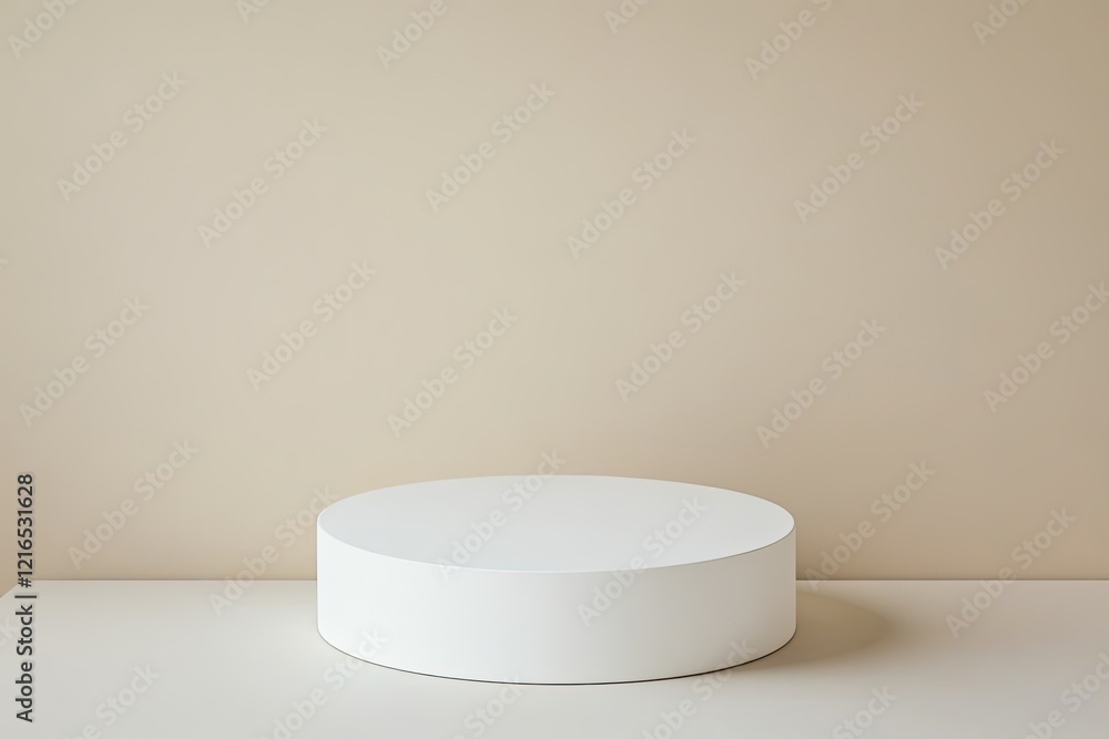 Aufkleber minimalist display platform showcases simplicity with soft neutr