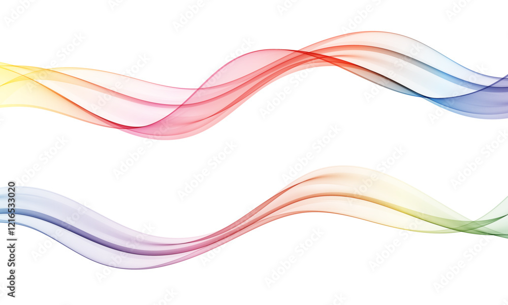 Poster abstract transparent wave, design element, set of two waves.