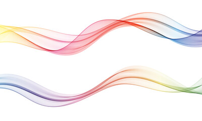 Abstract transparent wave, design element, set of two waves.