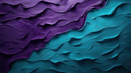Obraz premium Abstract textured waves in purple and teal hues
