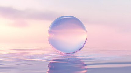 Transparent bubbles in dreamy lighting