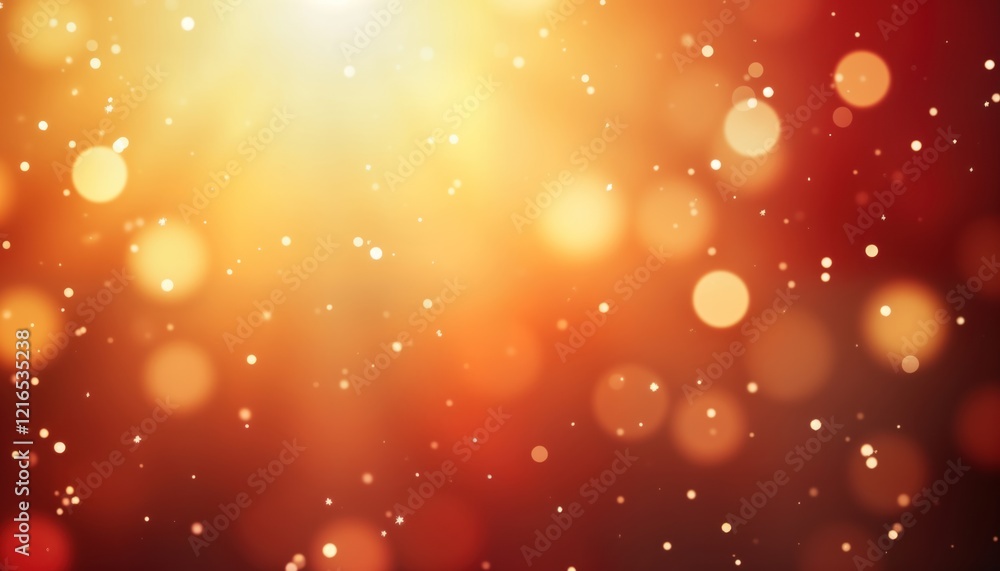 Poster blurred gold, red lights create sparkling background. abstract bokeh effect. suitable for holiday ca