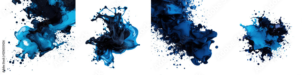 Aufkleber vibrant and dynamic abstract art featuring a fluid splash of colorful ink and watercolor the energet