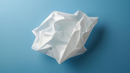 Obraz premium Abstract White Paper Sculpture on Blue Background