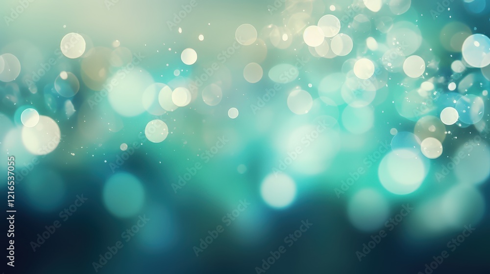 Poster abstract blue background with bokeh effect for banners and designs, soft blurred lights creating ele