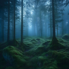 Obraz premium Misty Forest Path.