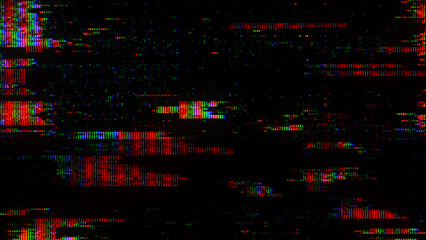 Glitch noise static television VFX. Visual video effects stripes background, CRT tv screen no signal glitch effect
