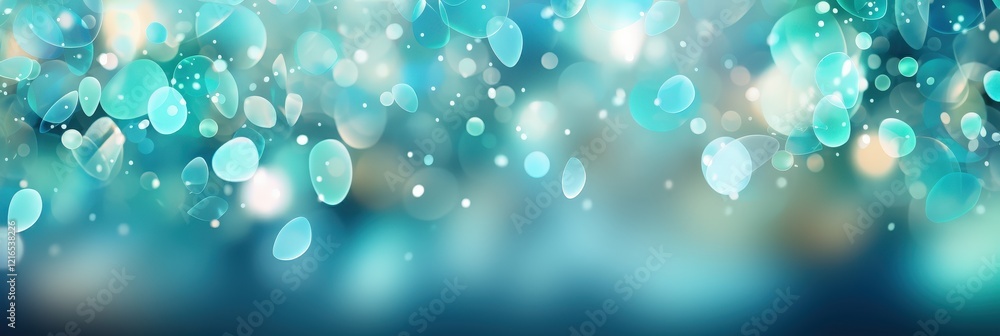 Poster abstract blue background with soft bokeh effect and light flare for creative designs and digital pro