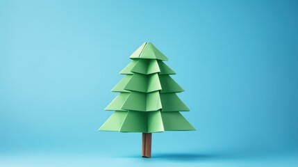 Fototapeta premium Origami Christmas Tree - Simple Paper Craft