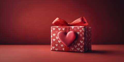 red heart gift box