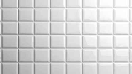 Glossy white tile wall with square patterns