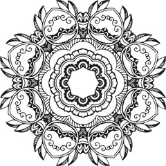 Beautiful flower art and mandala vector design