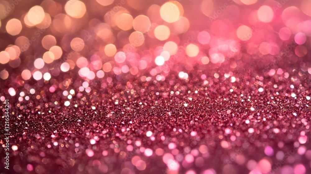 Poster abstract rose gold background with bokeh effect and glitter particles for creative design and artist