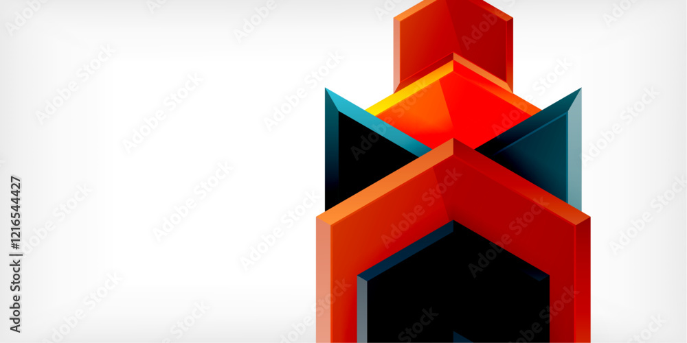 Poster vector 3d arrow techno design template