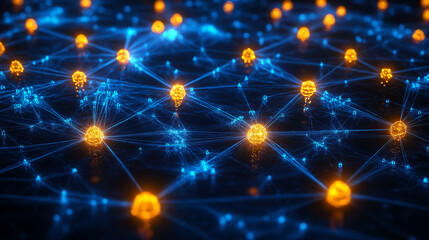 Fototapeta premium Modern Tech Art Abstract Digital Network with Illuminated Details