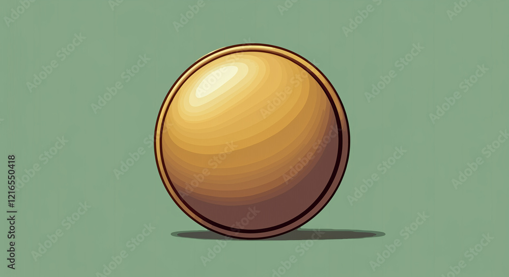 Poster ball graphic design isolated on green background with shadow and smooth texture