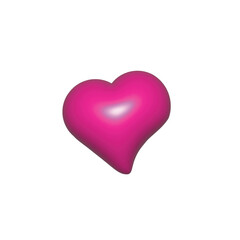 vector illustration of 3d pink hearts on a white background.