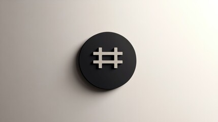 Fototapeta premium Abstract Hashtag Icon on Dark Circle