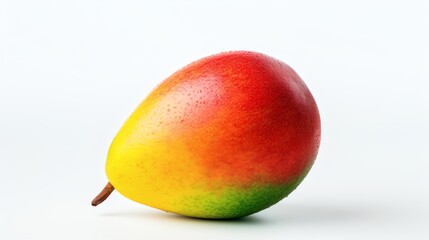 Fresh ripe mango displaying vibrant colors and smooth texture on a plain background while highlighting its natural beauty and appeal