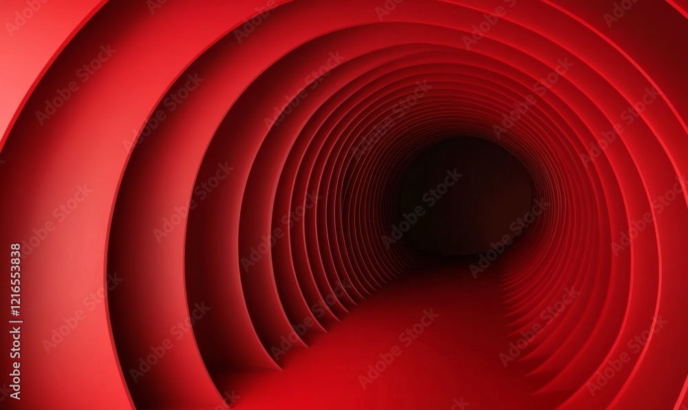 Aufkleber forced perspective red abstract background on canvas texture