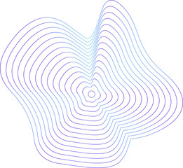 Circle dynamic amorphous shape fluid form with line blue gradient