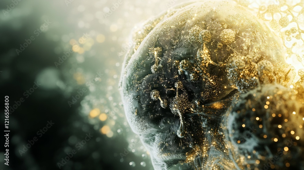 Poster futuristic artificial intelligence digital brain background featuring 3d rendering of neural network