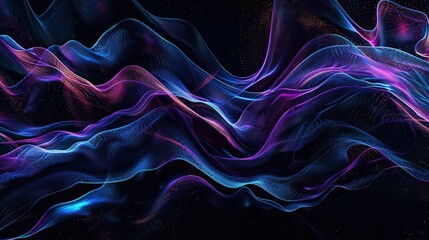 Obraz premium Abstract waves of vibrant colors flowing in a digital space.