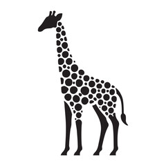 Naklejka premium Giraffe Silhouette Illustration with Unique Spot Pattern