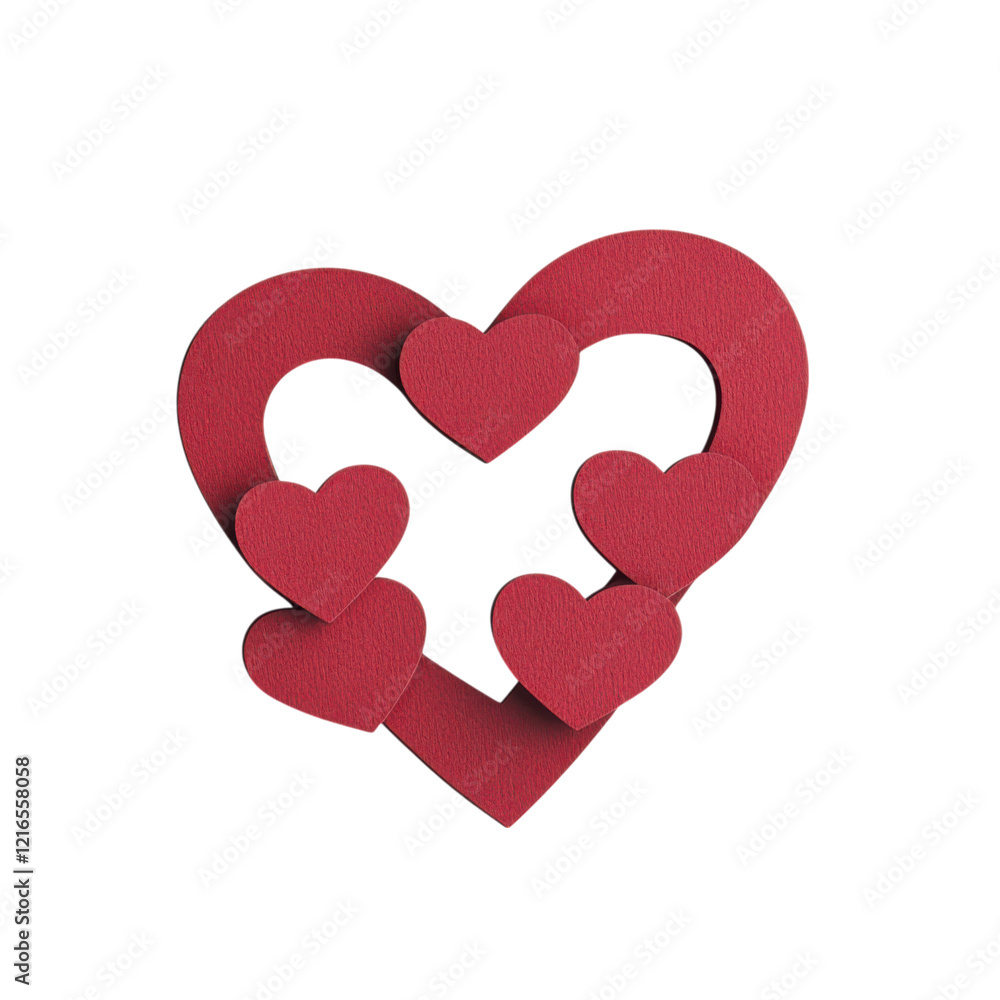 Poster a vibrant red heart design featuring multiple smaller hearts intertwined within it.