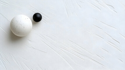 Abstract Composition of White and Black Spheres on Textured Surface