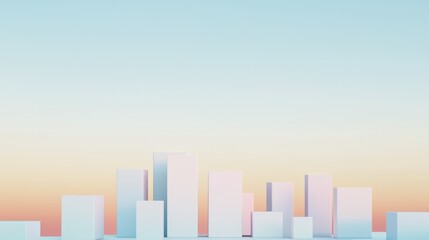 Naklejka premium Pastel Cityscape at Dawn