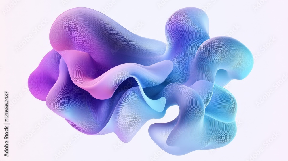 Poster abstract flowing gradient mesh shape on a white background