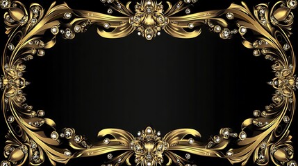 Ornate Gold Frame Adorned With Sparkling Diamonds