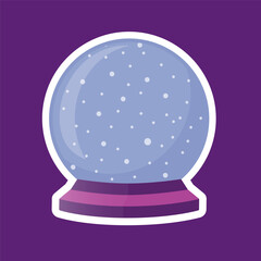 Mystical Crystal Ball Vector Illustration for Magic in purple color