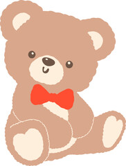 Cute Coquette Valentine Teddy Bear with bow tie