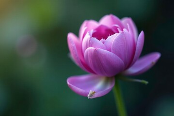 Obraz premium Delicate purple petals unfolding from a compact stem, flowers, garden flower