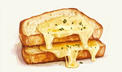 French croque monsieur sandwich with golden gooey cheese