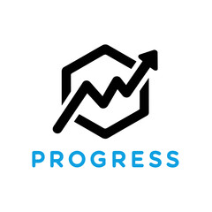 Progress Graph Icon with Arrow Design