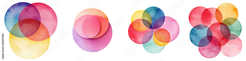 Poster mesmerizing abstract composition featuring a dynamic interplay of overlapping translucent shapes in 