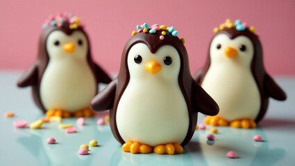 Fototapeta premium Penguin-Shaped Ice Cream Treat