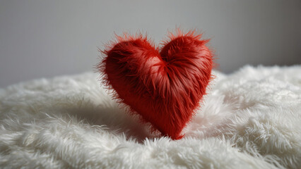 pillows in the shape of a heart. Valentine's Day background. red heart