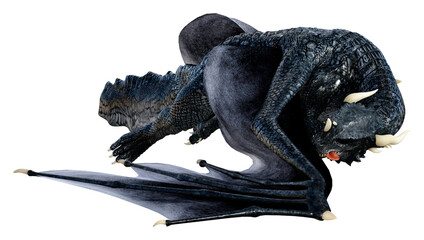 Fototapeta premium 3D Rendering Fairy Tale Dragon on White