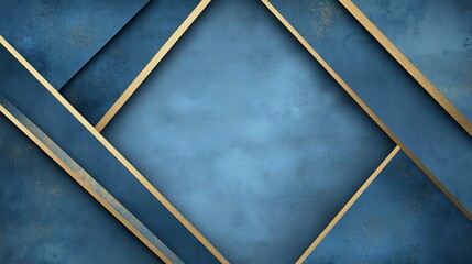 Abstract Blue Gold Geometric Design Background