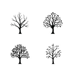 Obraz premium Unique tree logo set on white background
