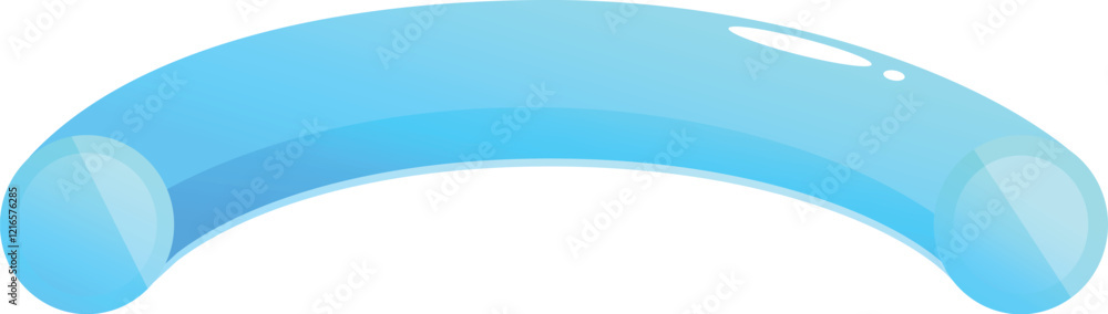 Poster curved blue bar representing data processing, loading, or progress status in a sleek and modern desi